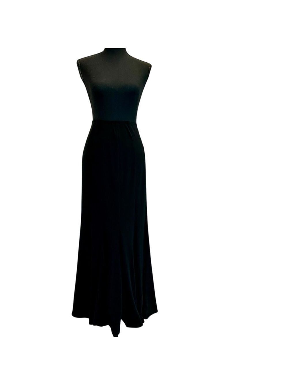 Joseph Ribkoff black fitted pleated mermaid trumpet maxi skirt Sz 8 classy